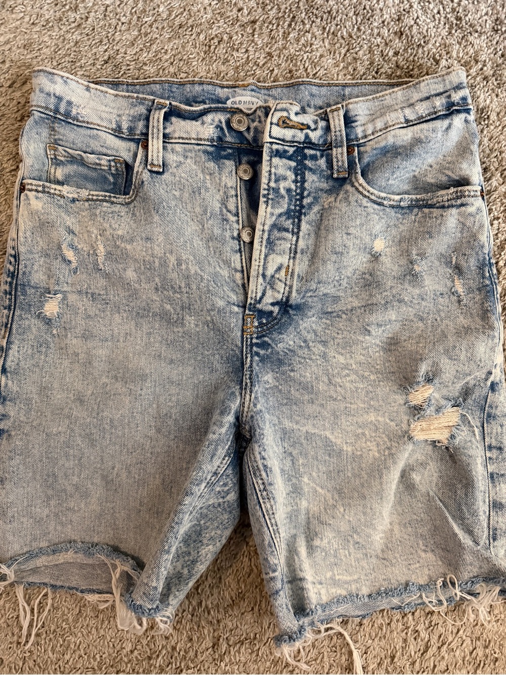Old Navy Light Blue Distressed Womens Denim Shorts